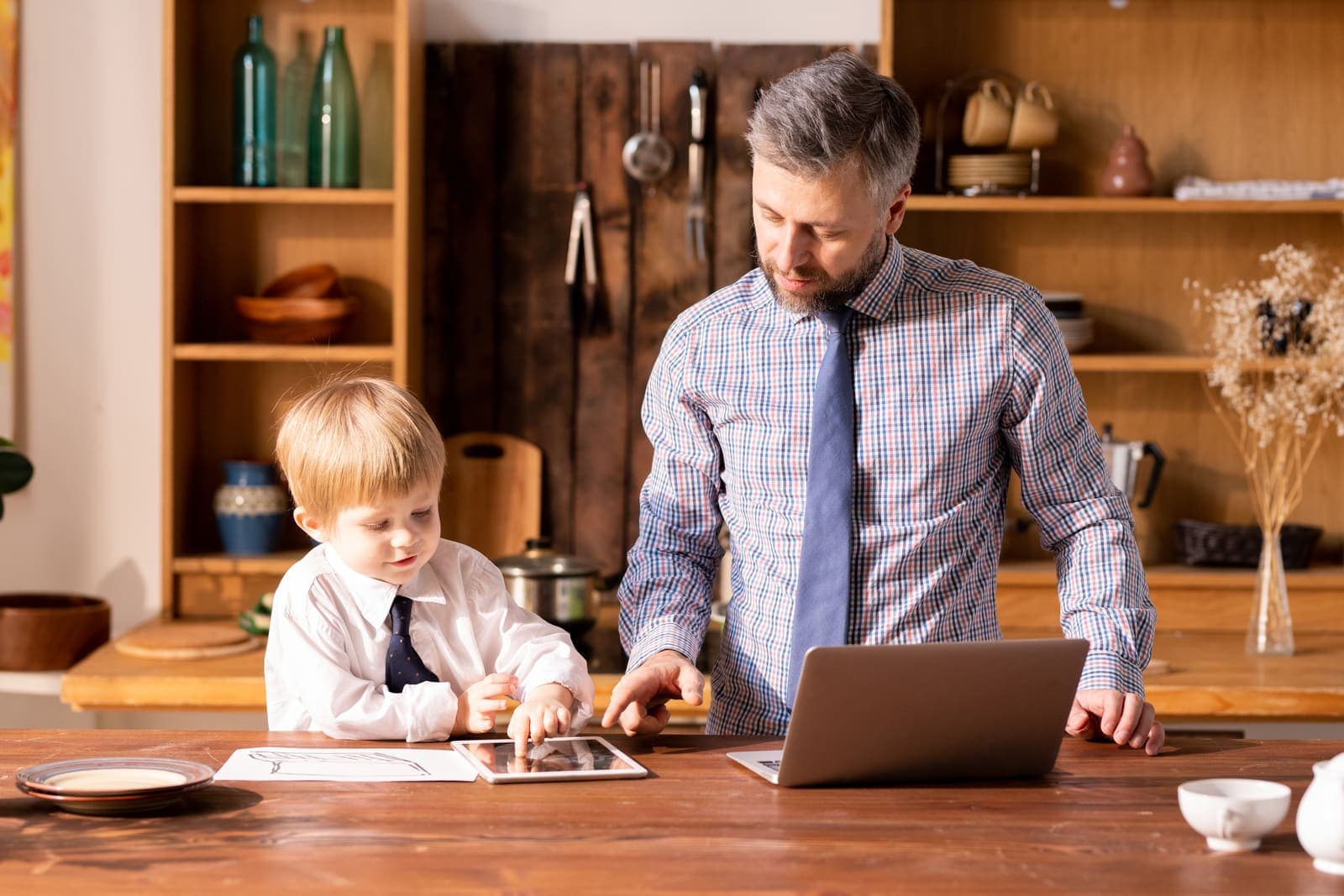 A father and son at home, the next generation